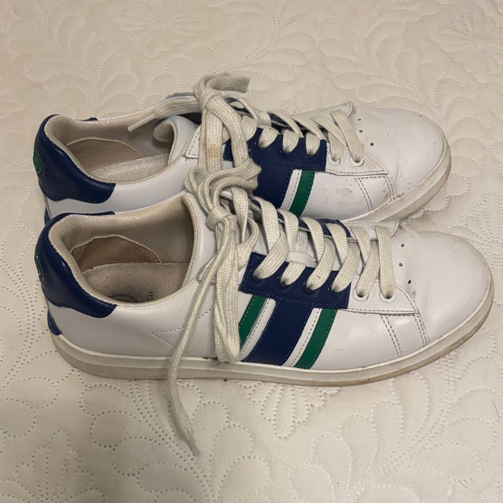 Tory Burch White and Blue Athletic Shoes